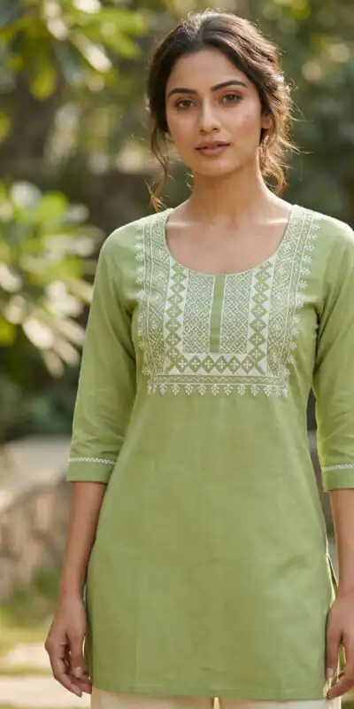 Pista Rayon Thread Work Kurti | Kurti, Bollywood Kurti, Creative Kurtis, Designer Kurti, Party Wear Kurti, Selfie Kurti