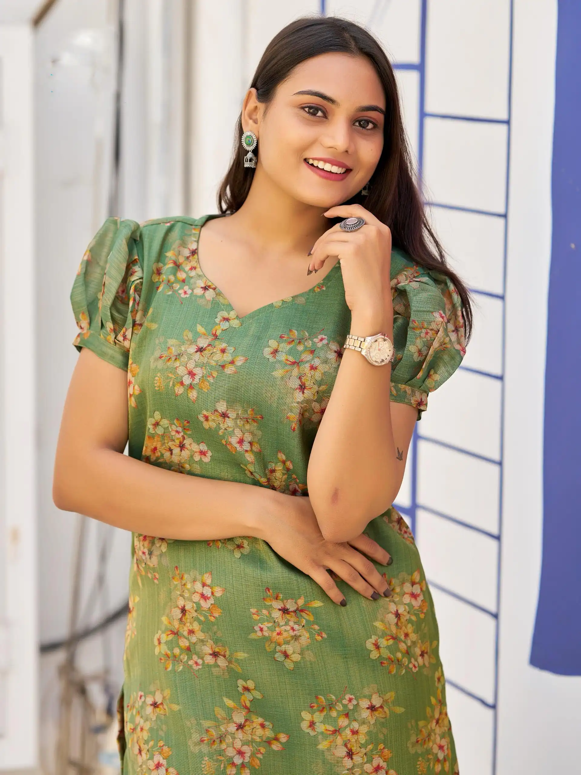 Pista Simmer Silk Office Wear Printed Kurti | Kurti, Bollywood Kurti, Creative Kurtis, Designer Kurti, Party Wear Kurti, Selfie Kurti