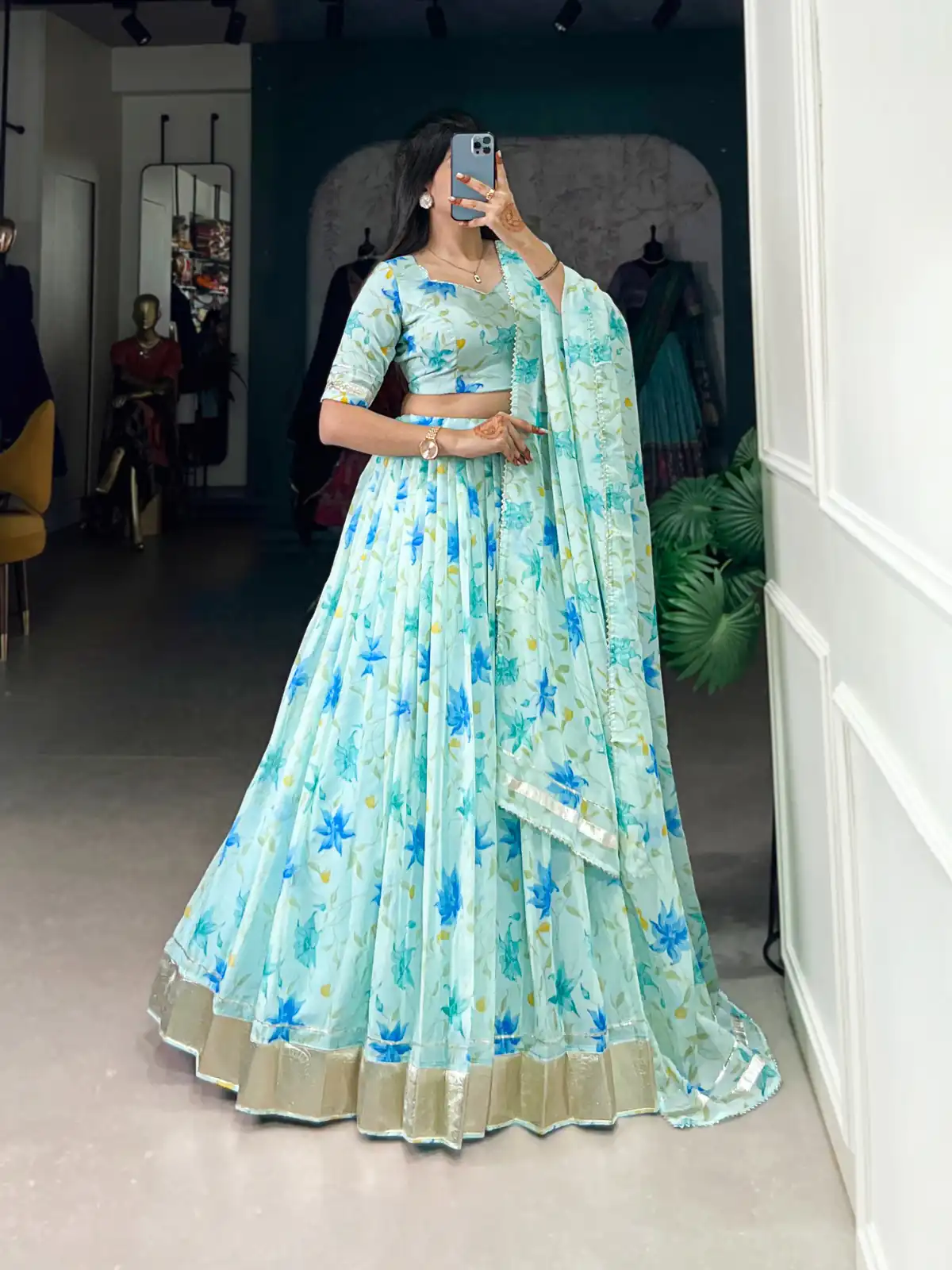 Pista Tabby Silk Lace Work Lehenga Choli | Lehenga, Bollywood Lehenga, Creative Lehenga, Designer Lehenga, Embroidered Lehenga, Party Wear Lehenga