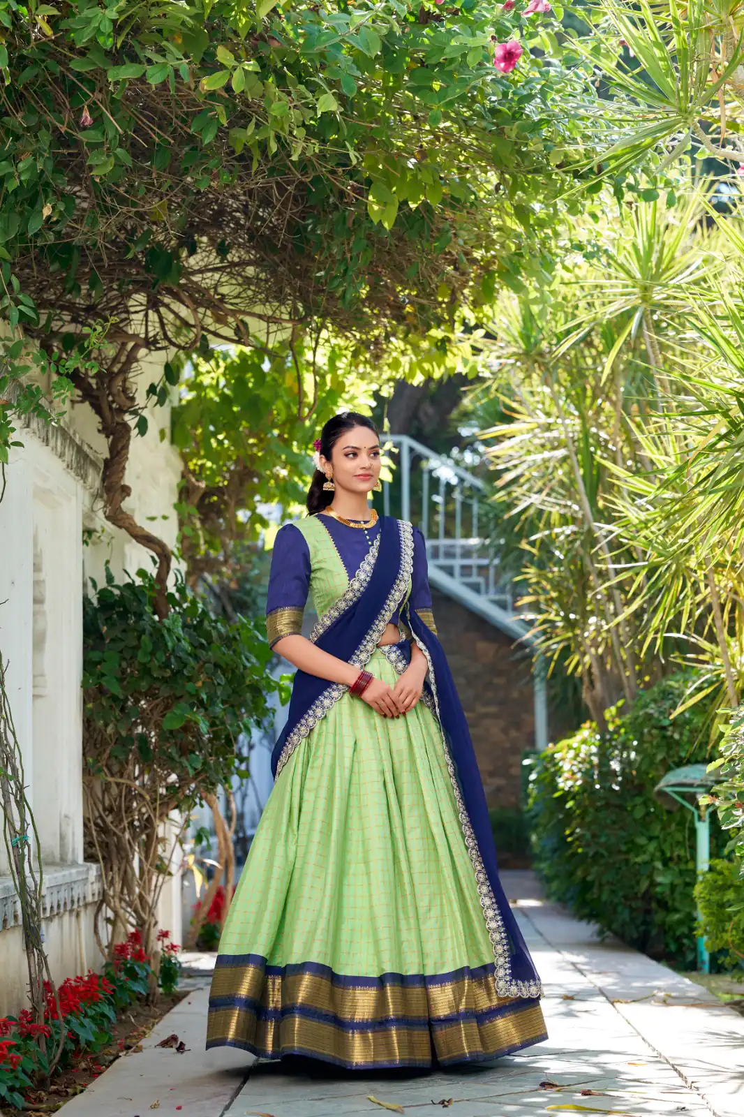 Pista Zari Chex Weaving Work Lehenga Choli | Lehenga, Bollywood Lehenga, Creative Lehenga, Designer Lehenga, Embroidered Lehenga, Party Wear Lehenga