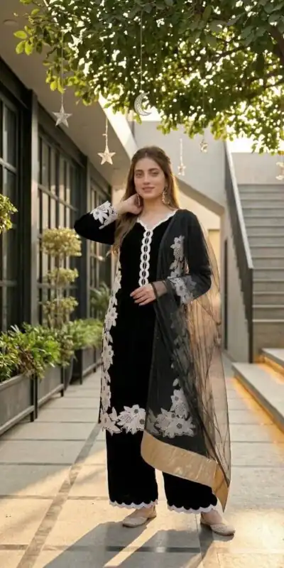 ST 213 Black Color Natural Crep Salwar Suit with Embroidery Work. Wedding, Party, Festive, Best Price ₹1899. Delivery 4-6 Working Days. Shop now. | Jump Suits, Salwar suit, Casual Suits, Creative suits, Designer Suits, Palazzo Suits, Party Wear Suits, Patiala Suits, Straight Suits