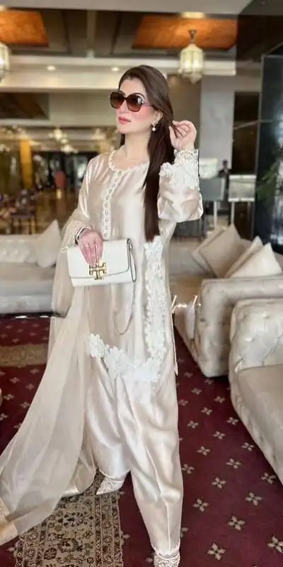 ST 213 Cream Color Natural Crep Salwar Suit with Embroidery Work. Wedding, Party, Festive, Best Price ₹1899. Delivery 4-6 Working Days. Shop now. | Jump Suits, Salwar suit, Casual Suits, Creative suits, Designer Suits, Palazzo Suits, Party Wear Suits, Patiala Suits, Straight Suits
