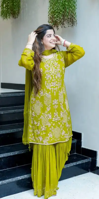 JF 027 Green in Faux Georgette Mirror Embroidery Work Salwar Suit . Best Price ₹1949. Delivery 4-6 Working Days. Shop now. | Jump Suits, Salwar suit, Casual Suits, Creative suits, Designer Suits, Palazzo Suits, Party Wear Suits, Patiala Suits, Straight Suits