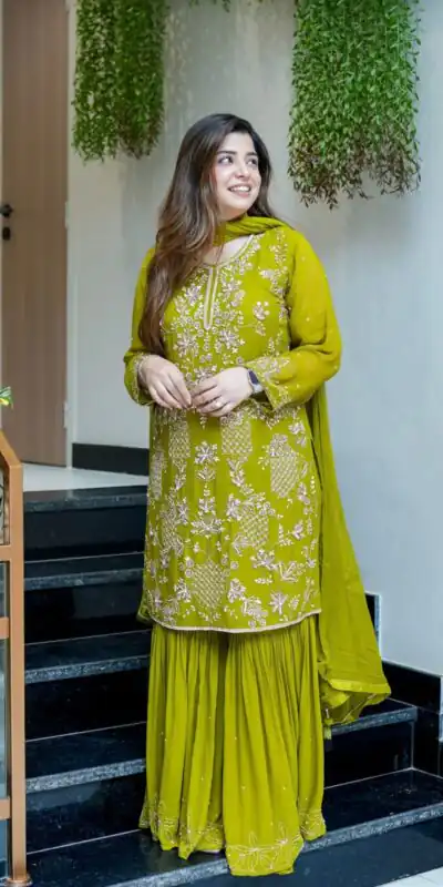 JF 027 Green in Faux Georgette Mirror Embroidery Work Salwar Suit . Best Price ₹1949. Delivery 4-6 Working Days. Shop now. | Jump Suits, Salwar suit, Casual Suits, Creative suits, Designer Suits, Palazzo Suits, Party Wear Suits, Patiala Suits, Straight Suits