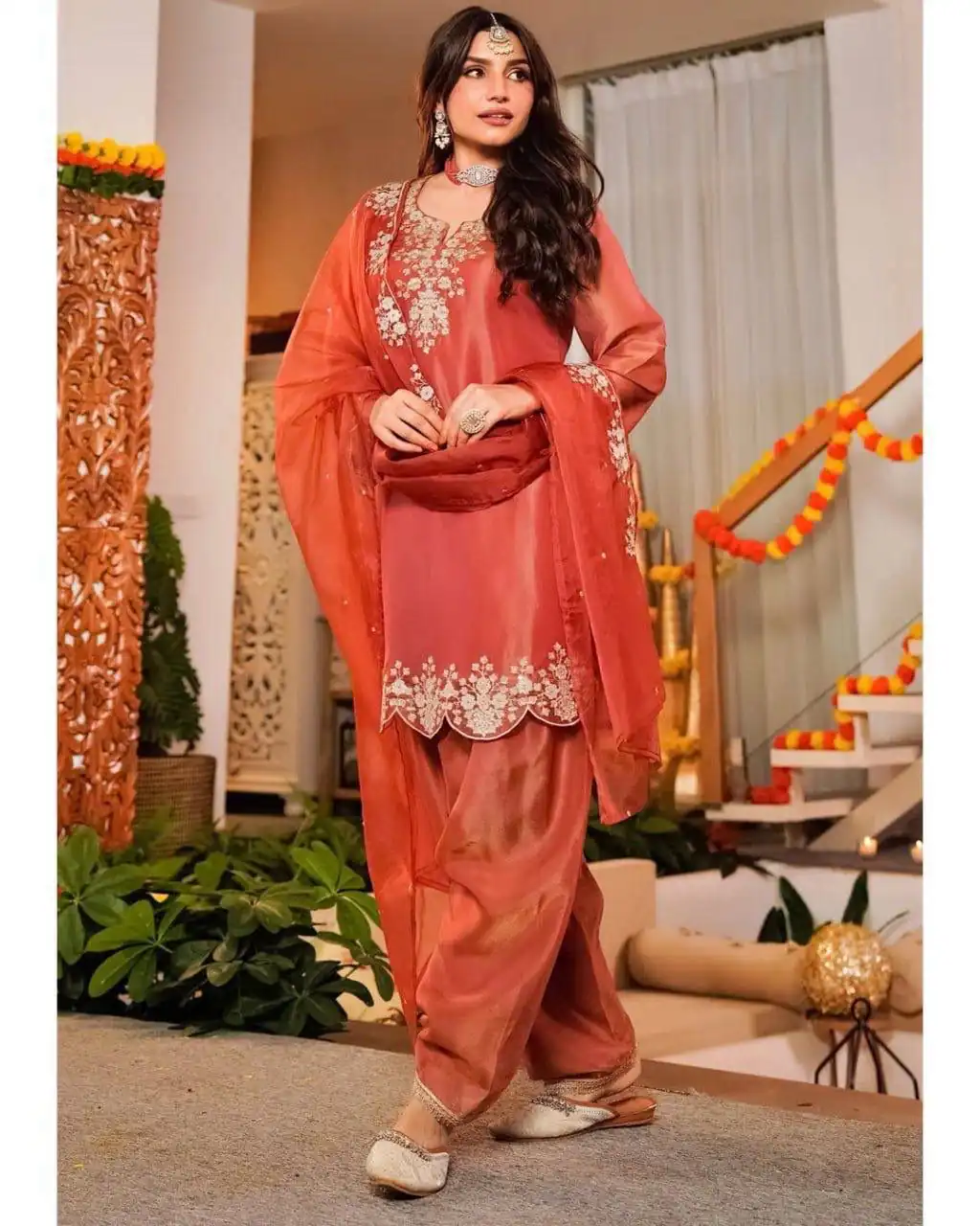 DC 116 Orange Fandy Satin Salwar Suit with Embroidery Work & Lace Work. Exclusive Offer ₹1999. Delivery 4-6 Working Days. Shop now. | Jump Suits, Salwar suit, Casual Suits, Creative suits, Designer Suits, Palazzo Suits, Party Wear Suits, Patiala Suits, Straight Suits