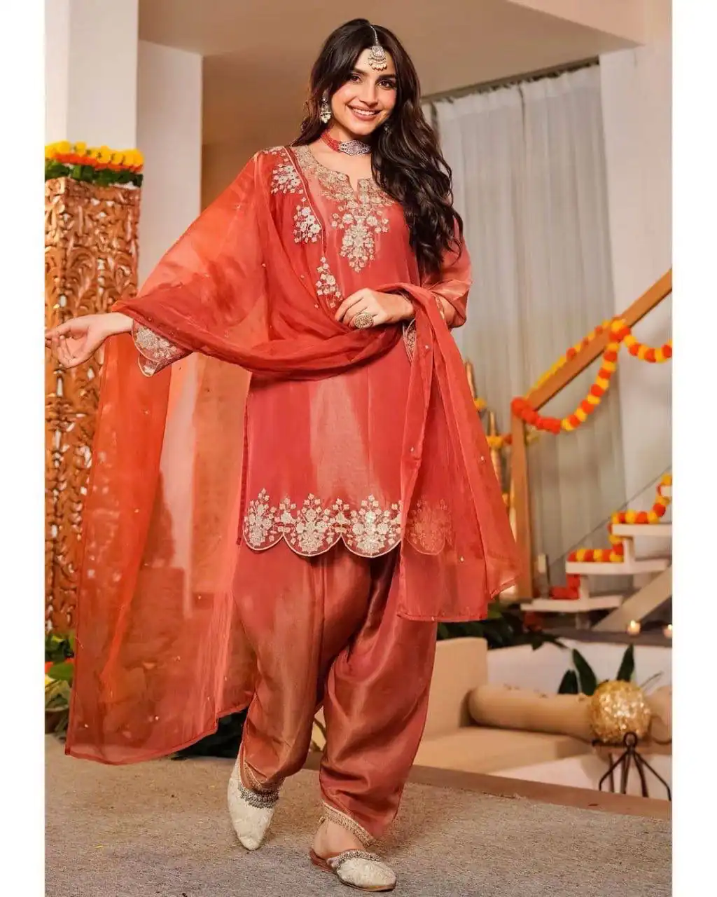 DC 116 Orange Fandy Satin Salwar Suit with Embroidery Work & Lace Work. Exclusive Offer ₹1999. Delivery 4-6 Working Days. Shop now. | Jump Suits, Salwar suit, Casual Suits, Creative suits, Designer Suits, Palazzo Suits, Party Wear Suits, Patiala Suits, Straight Suits