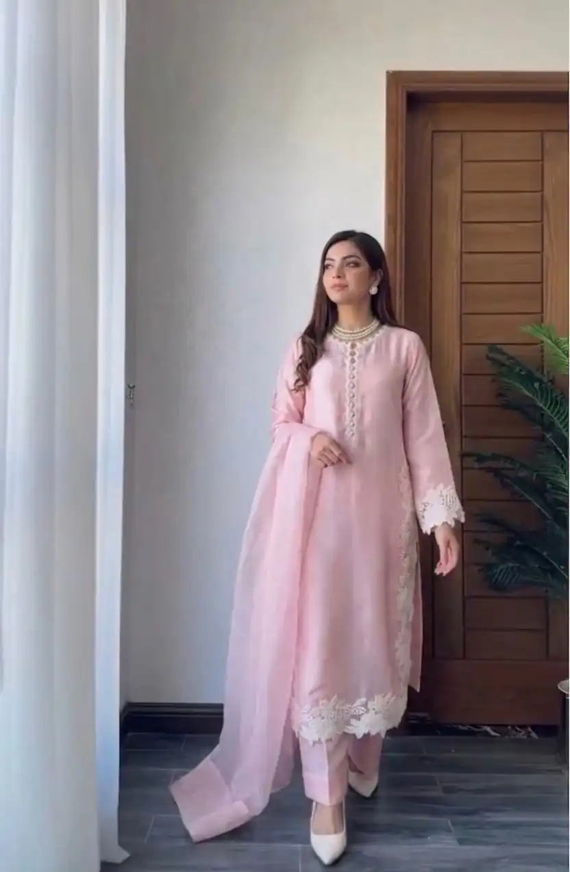 ST 213 Pink Color Natural Crep Salwar Suit with Embroidery Work. Wedding, Party, Festive, Best Price ₹1899. Delivery 4-6 Working Days. Shop now. | Jump Suits, Salwar suit, Casual Suits, Creative suits, Designer Suits, Palazzo Suits, Party Wear Suits, Patiala Suits, Straight Suits