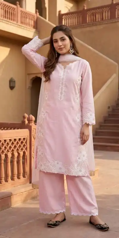 ST 213 Pink Color Natural Crep Salwar Suit with Embroidery Work. Wedding, Party, Festive, Best Price ₹1899. Delivery 4-6 Working Days. Shop now. | Jump Suits, Salwar suit, Casual Suits, Creative suits, Designer Suits, Palazzo Suits, Party Wear Suits, Patiala Suits, Straight Suits