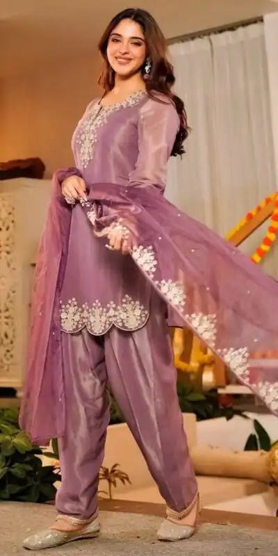DC 116 Purple Fandy Satin Salwar Suit with Embroidery Work & Lace Work. Exclusive Offer ₹1999. Delivery 4-6 Working Days. Shop now. | Jump Suits, Salwar suit, Casual Suits, Creative suits, Designer Suits, Palazzo Suits, Party Wear Suits, Patiala Suits, Straight Suits