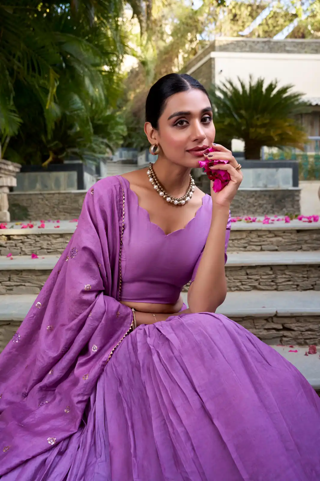 Purple Chanderi Plain With Zari Weaving Work Border Lehenga Choli | Lehenga, Bollywood Lehenga, Creative Lehenga, Designer Lehenga, Embroidered Lehenga, Party Wear Lehenga