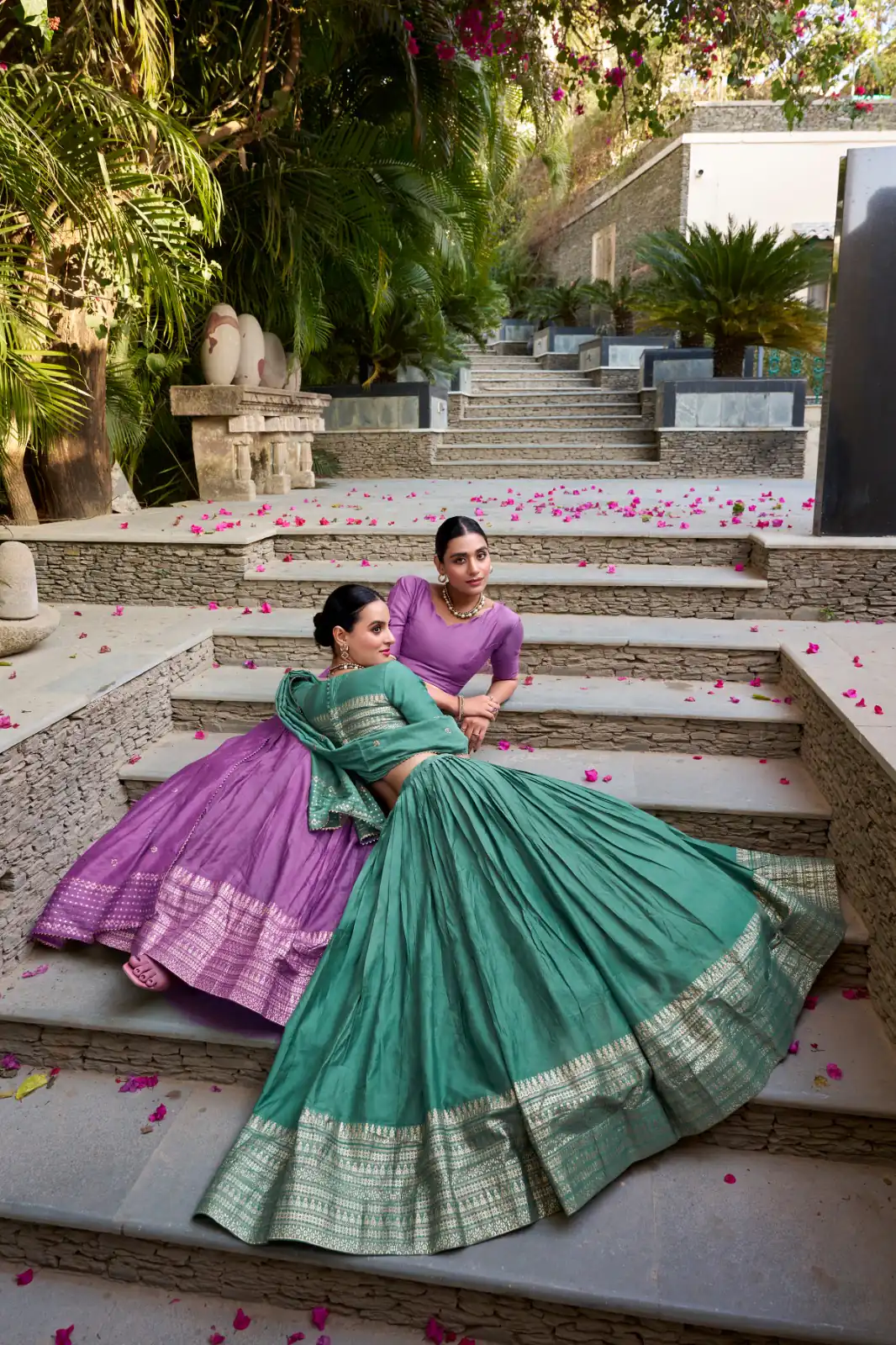Purple Chanderi Plain With Zari Weaving Work Border Lehenga Choli | Lehenga, Bollywood Lehenga, Creative Lehenga, Designer Lehenga, Embroidered Lehenga, Party Wear Lehenga