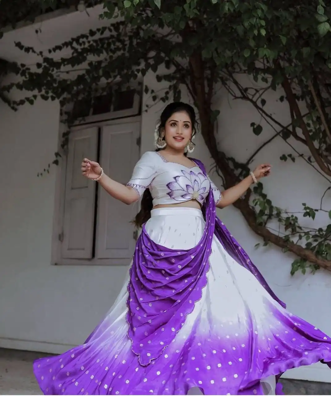 Purple Chinon Digital Print Lehenga Choli | Lehenga, Bollywood Lehenga, Creative Lehenga, Designer Lehenga, Embroidered Lehenga, Party Wear Lehenga