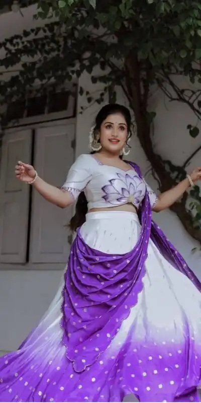 Purple Chinon Digital Print Lehenga Choli | Lehenga, Bollywood Lehenga, Creative Lehenga, Designer Lehenga, Embroidered Lehenga, Party Wear Lehenga