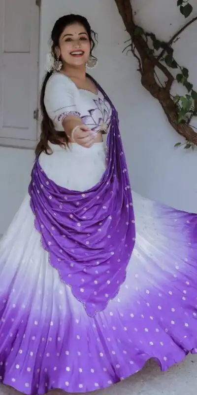 Purple Chinon Digital Print Lehenga Choli | Lehenga, Bollywood Lehenga, Creative Lehenga, Designer Lehenga, Embroidered Lehenga, Party Wear Lehenga