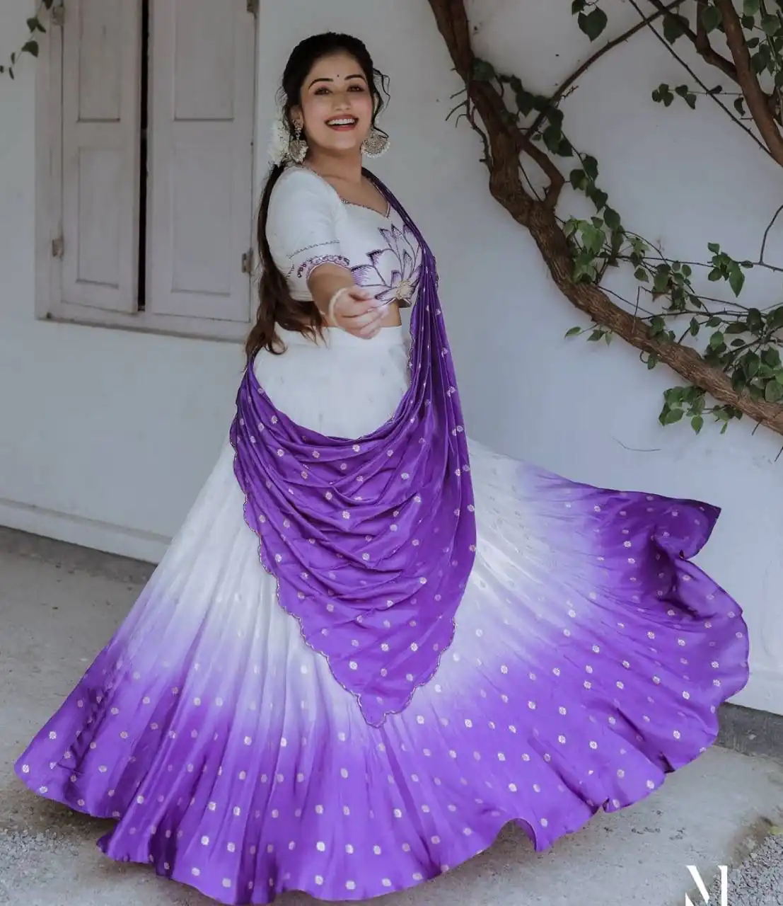 Purple Chinon Digital Print Lehenga Choli | Lehenga, Bollywood Lehenga, Creative Lehenga, Designer Lehenga, Embroidered Lehenga, Party Wear Lehenga