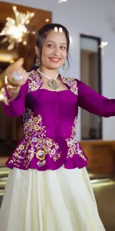 Purple Chinon Embroidery Work Lehenga Choli | Lehenga, Bollywood Lehenga, Creative Lehenga, Designer Lehenga, Embroidered Lehenga, Party Wear Lehenga