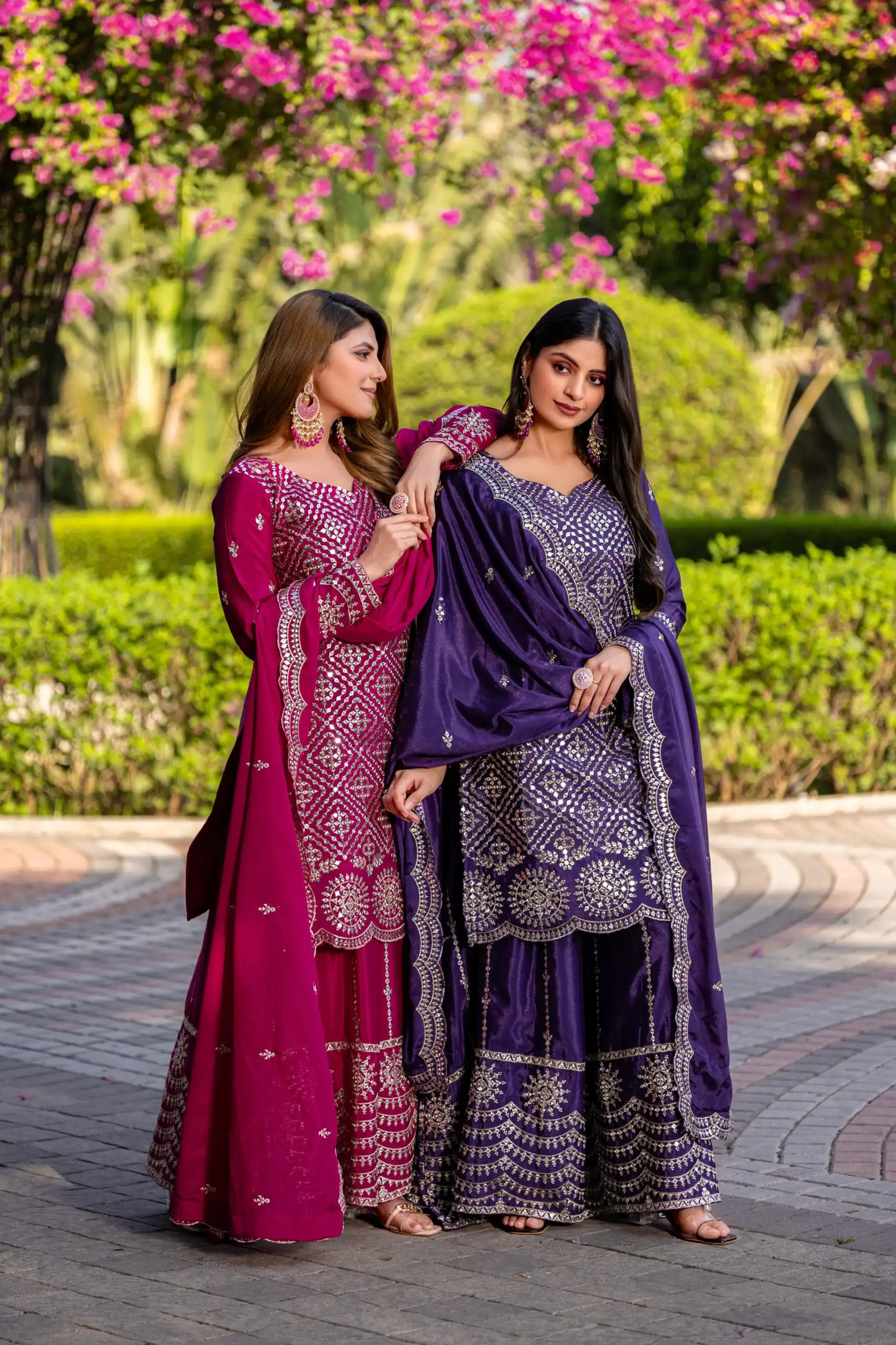 Purple Chinon Embroidery Work Salwar Suit | Jump Suits, Salwar suit, Casual Suits, Creative suits, Designer Suits, Palazzo Suits, Party Wear Suits, Patiala Suits, Straight Suits