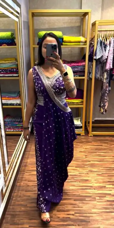 Purple Chinon Embroidery Work Salwar Suit | Jump Suits, Salwar suit, Casual Suits, Creative suits, Designer Suits, Palazzo Suits, Party Wear Suits, Patiala Suits, Straight Suits
