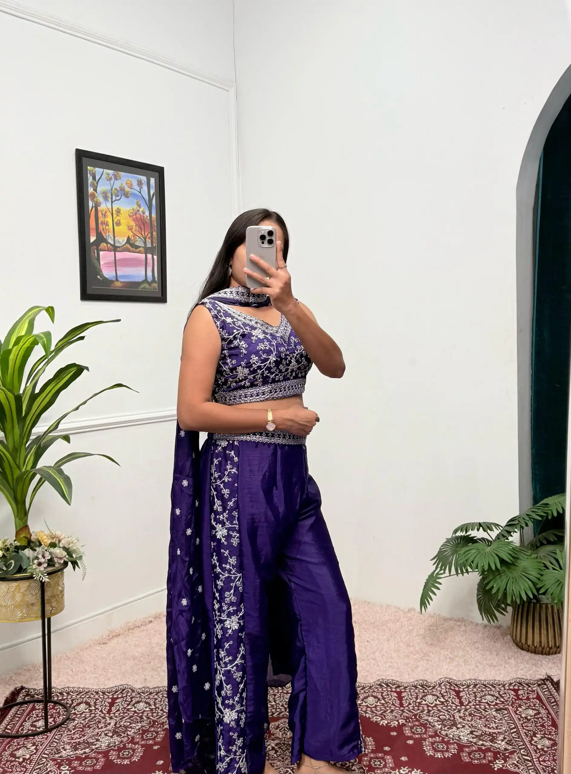 Purple Chinon Embroidery Work Salwar Suit | Jump Suits, Salwar suit, Casual Suits, Creative suits, Designer Suits, Palazzo Suits, Party Wear Suits, Patiala Suits, Straight Suits