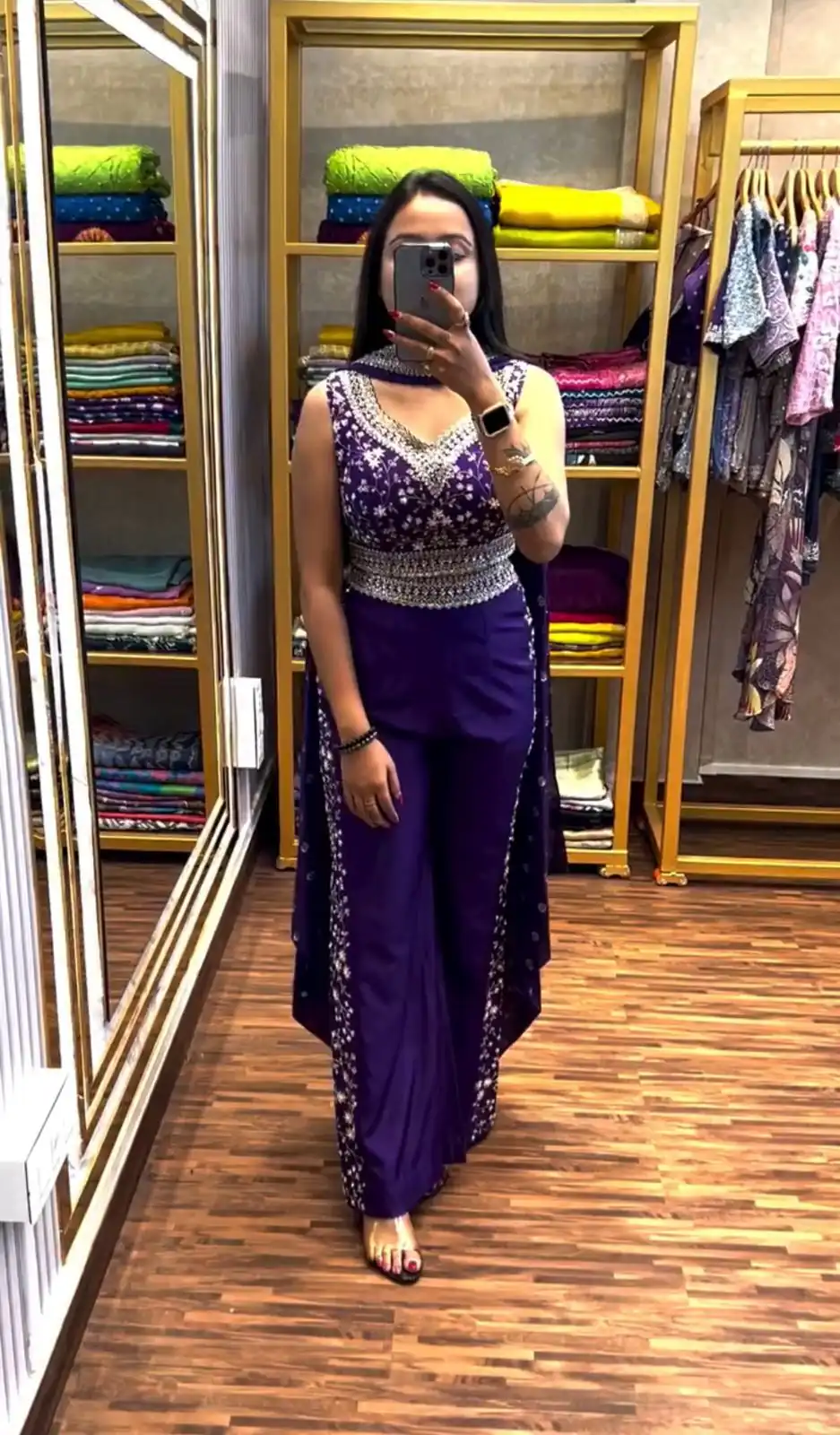 Purple Chinon Embroidery Work Salwar Suit | Jump Suits, Salwar suit, Casual Suits, Creative suits, Designer Suits, Palazzo Suits, Party Wear Suits, Patiala Suits, Straight Suits