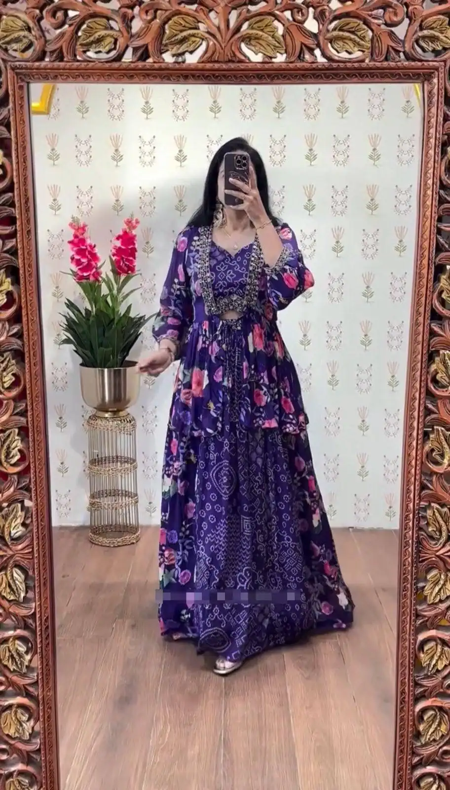 Purple Chinon Thread Work Lehenga Choli | Lehenga, Bollywood Lehenga, Creative Lehenga, Designer Lehenga, Embroidered Lehenga, Party Wear Lehenga