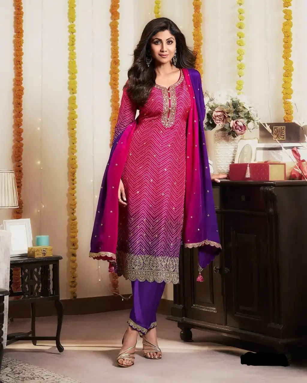 Purple Chinoon Silk Embroidery Work Salwar Suit | Jump Suits, Tops & Bottoms, Track Suits, Salwar suit, Casual Suits, Creative suits, Designer Suits, Palazzo Suits, Party Wear Suits, Patiala Suits, Straight Suits, Trendy Wear