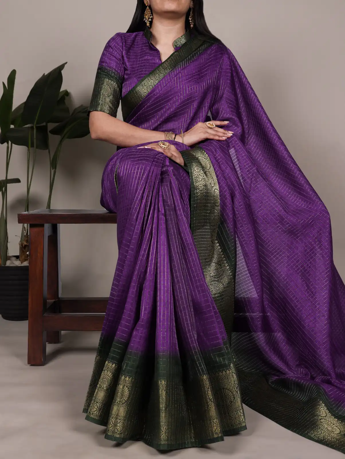 Purple Dola Chex Zari Work Saree | Sarees, Bollywood Sarees, Creative Sarees, Designer Sarees, Embroidered Sarees, Ethnic Saree, Modern Digital sarees, Party Wear Sarees
