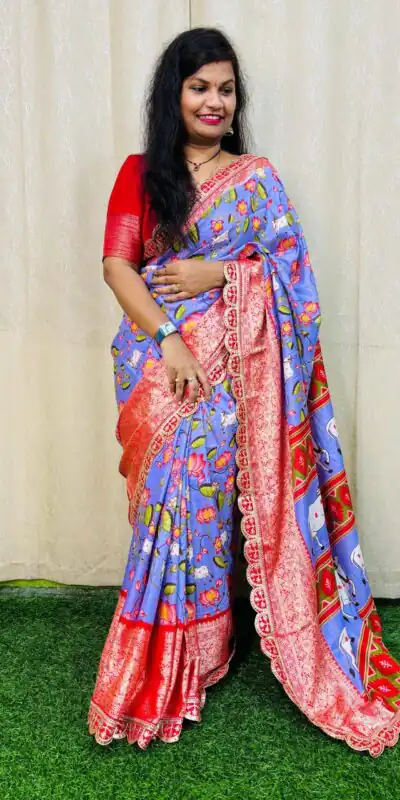 Purple Dola Silk With Zari Weaving Border Saree | Sarees, Bollywood Sarees, Creative Sarees, Designer Sarees, Embroidered Sarees, Ethnic Saree, Modern Digital sarees, Party Wear Sarees