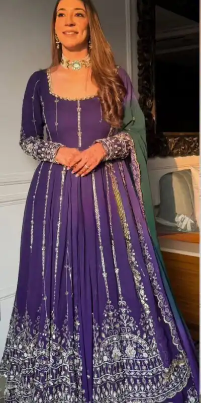 Purple Faux Georgette Lace Work Digital Print Lehenga Choli | Lehenga, Bollywood Lehenga, Creative Lehenga, Designer Lehenga, Embroidered Lehenga, Party Wear Lehenga