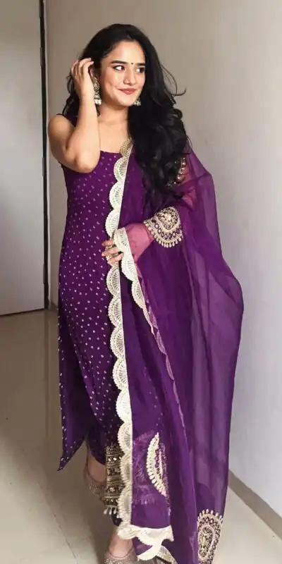Purple Faux Georgette Mirror Embroidery Work Salwar Suit | Jump Suits, Salwar suit, Casual Suits, Creative suits, Designer Suits, Palazzo Suits, Party Wear Suits, Patiala Suits, Straight Suits