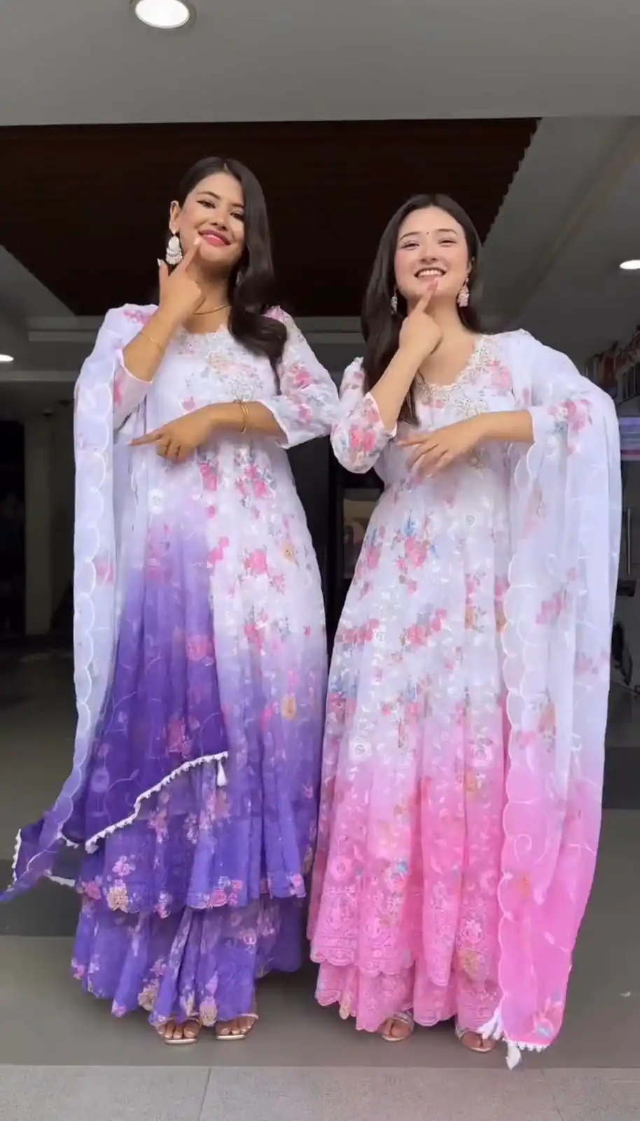 Purple Faux Georgette With Embroidery Work Gown | Jump Suits, Salwar suit, Casual Suits, Creative suits, Designer Suits, Palazzo Suits, Party Wear Suits, Patiala Suits, Straight Suits