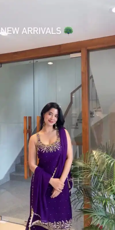 Purple Faux Georgette With Lace Work Salwar Suit | Jump Suits, Tops & Bottoms, Track Suits, Salwar suit, Casual Suits, Creative suits, Designer Suits, Palazzo Suits, Party Wear Suits, Patiala Suits, Straight Suits, Trendy Wear