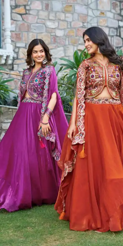 Purple Fendy Silk Embroidery Work Lehenga Choli | Lehenga, Bollywood Lehenga, Creative Lehenga, Designer Lehenga, Embroidered Lehenga, Party Wear Lehenga
