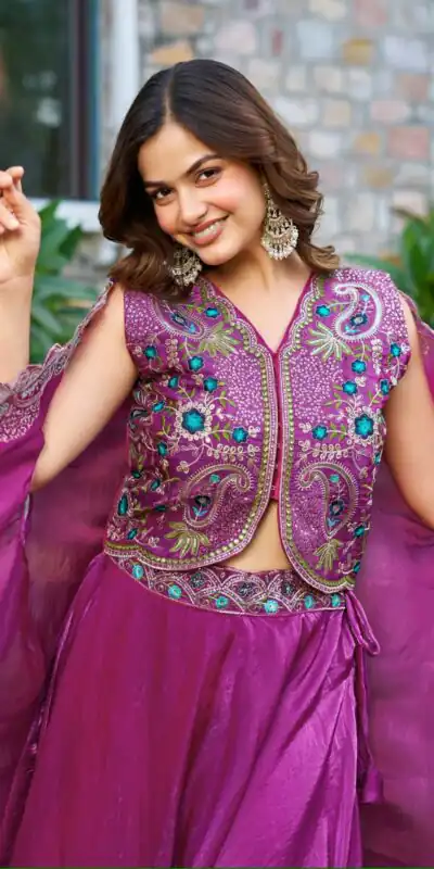 Purple Fendy Silk Embroidery Work Lehenga Choli | Lehenga, Bollywood Lehenga, Creative Lehenga, Designer Lehenga, Embroidered Lehenga, Party Wear Lehenga