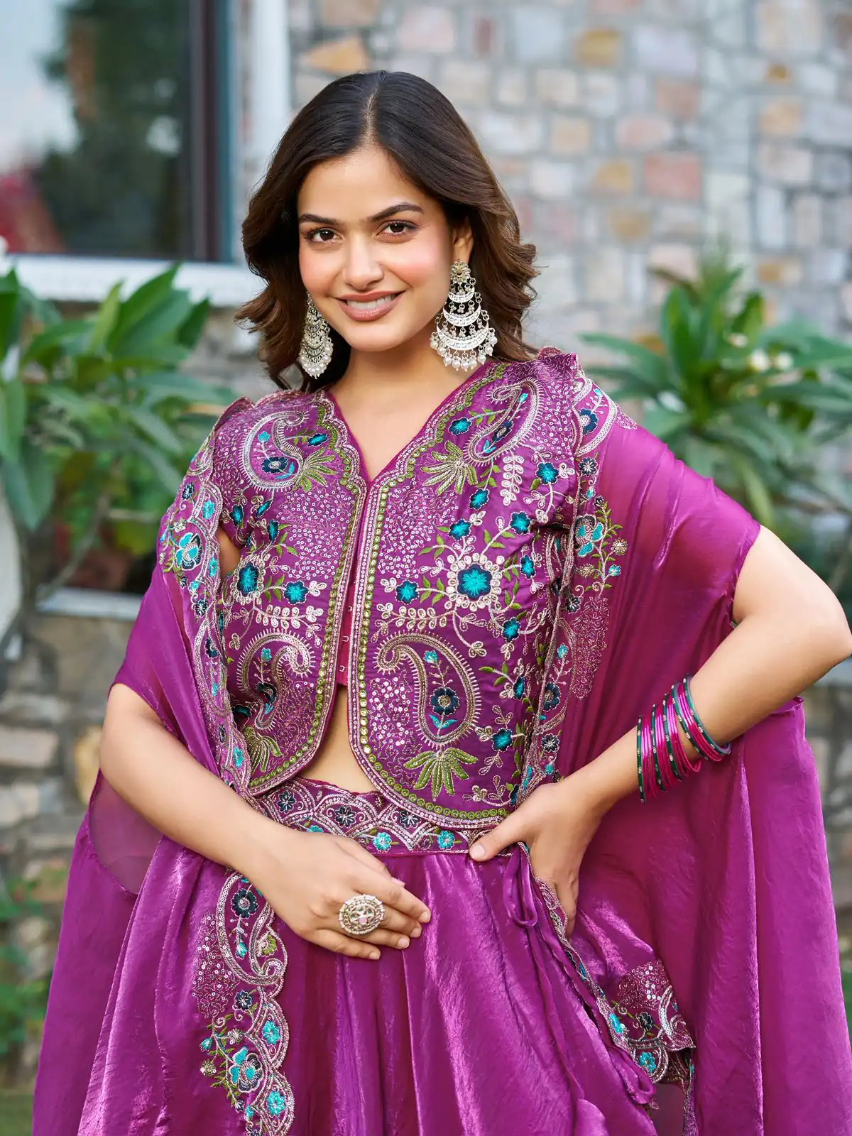 Purple Fendy Silk Embroidery Work Lehenga Choli | Lehenga, Bollywood Lehenga, Creative Lehenga, Designer Lehenga, Embroidered Lehenga, Party Wear Lehenga
