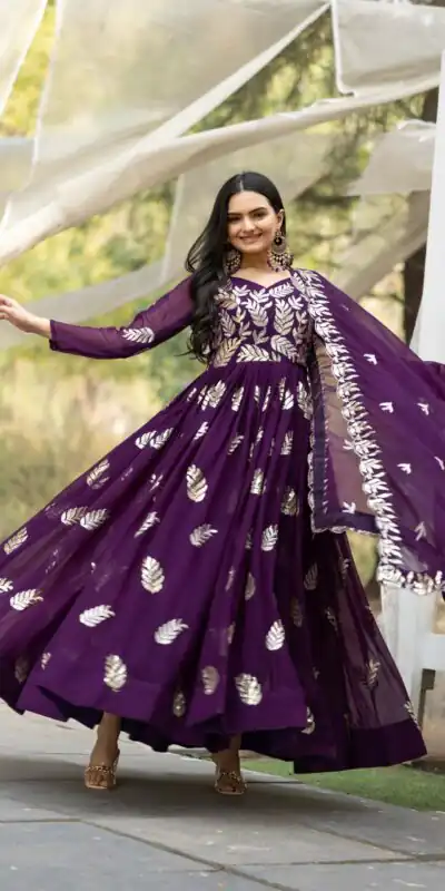 Purple Fox Georgette 3 mm Embroidery Work Lehenga Choli | Lehenga, Bollywood Lehenga, Creative Lehenga, Designer Lehenga, Embroidered Lehenga, Party Wear Lehenga