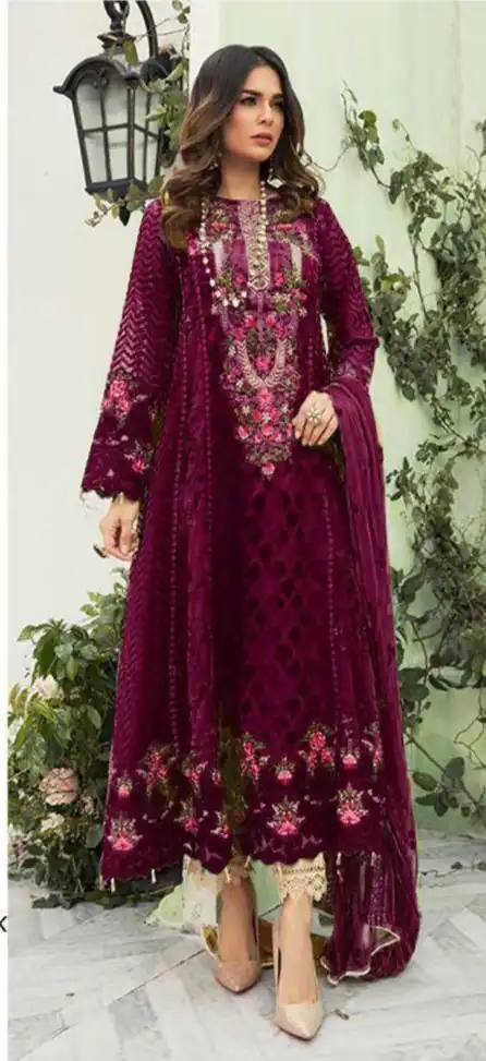 Purple Georgette Embroidery Work Salwar Suit | Salwar suit, Casual Suits, Creative suits, Designer Suits, Palazzo Suits, Party Wear Suits, Patiala Suits, Straight Suits