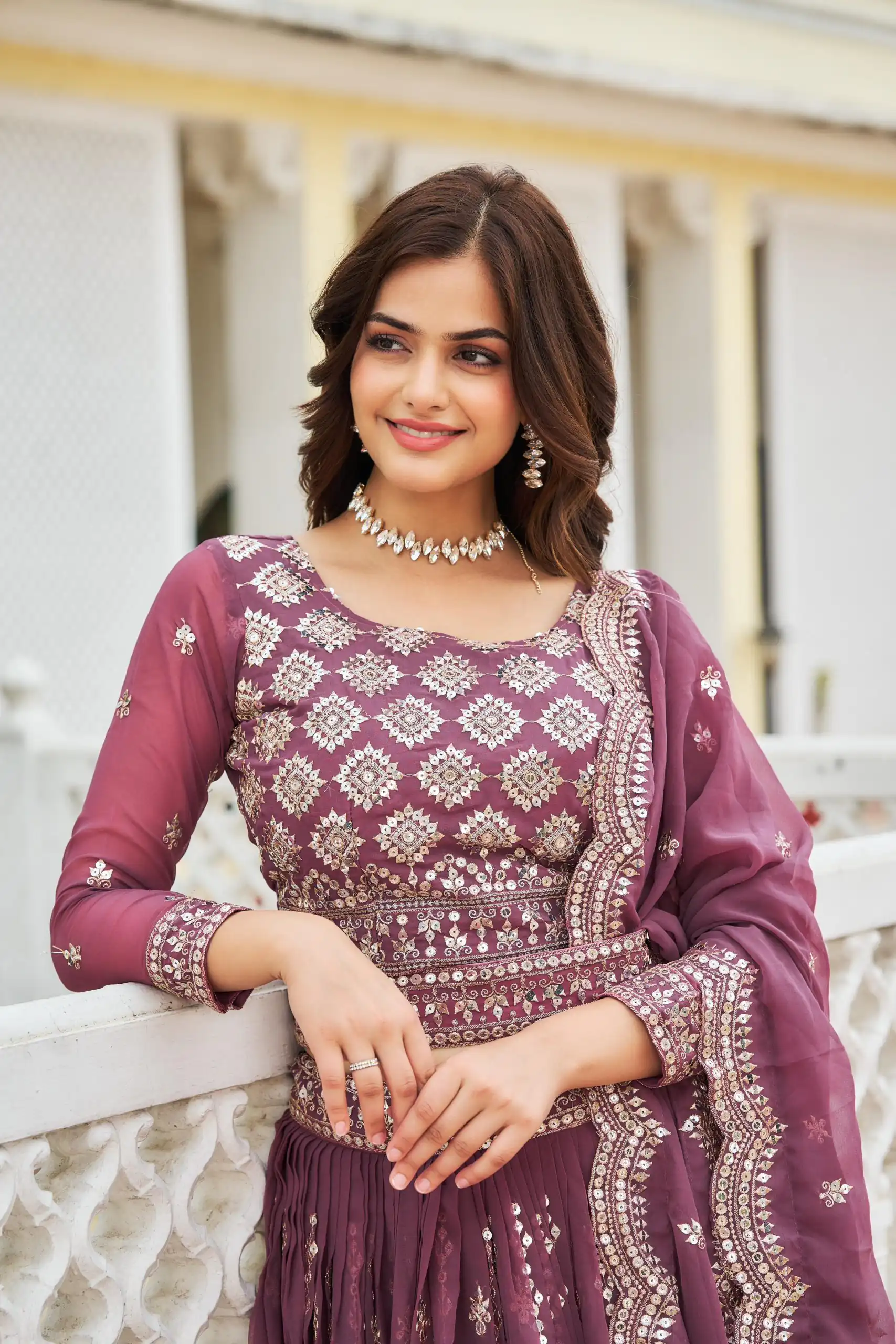 Purple Georgette Sequence Work Lehenga Choli | Lehenga, Bollywood Lehenga, Creative Lehenga, Designer Lehenga, Embroidered Lehenga, Party Wear Lehenga