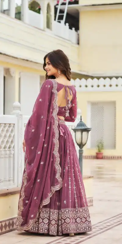 Purple Georgette Sequence Work Lehenga Choli | Lehenga, Bollywood Lehenga, Creative Lehenga, Designer Lehenga, Embroidered Lehenga, Party Wear Lehenga