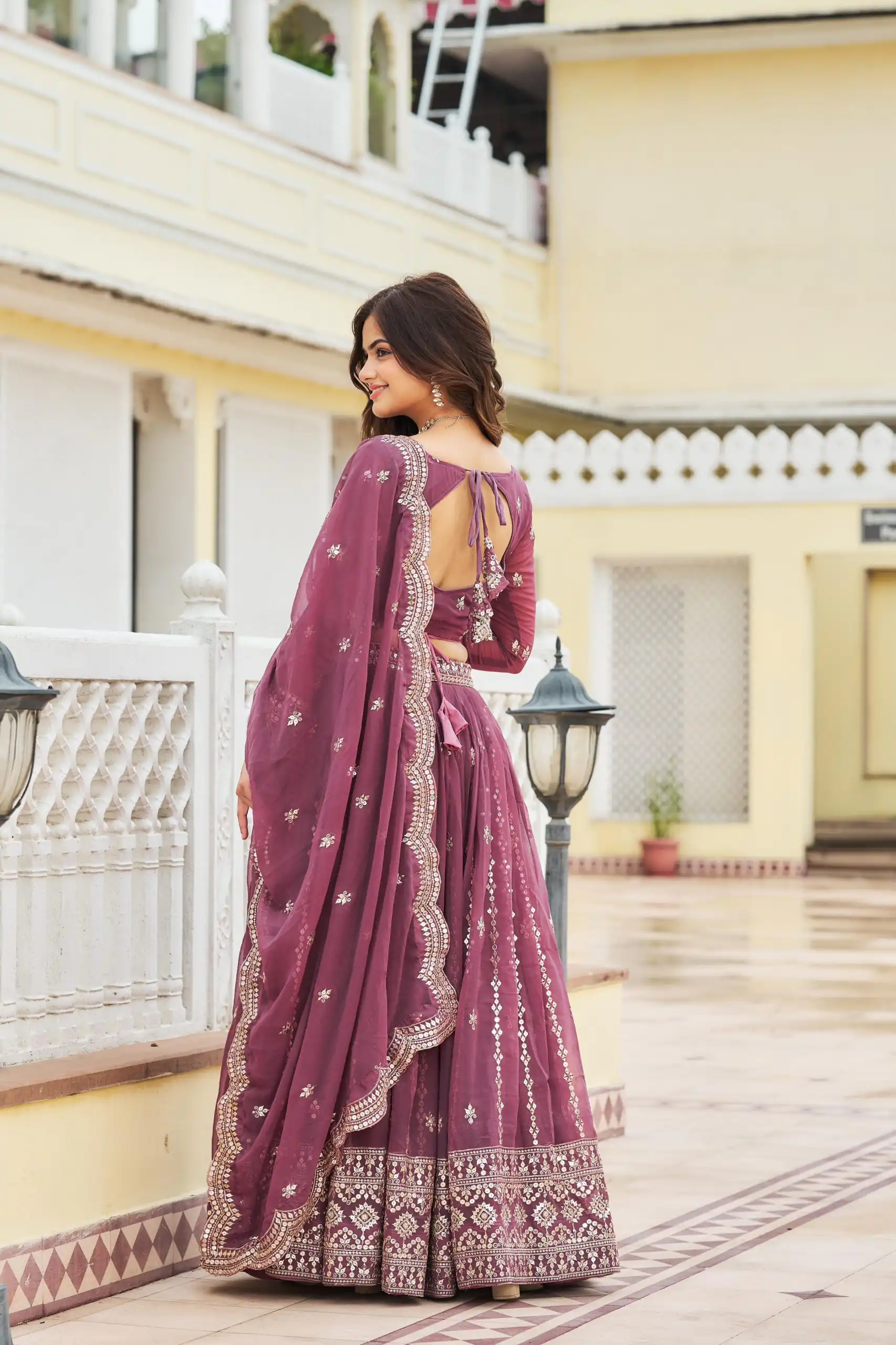 Purple Georgette Sequence Work Lehenga Choli | Lehenga, Bollywood Lehenga, Creative Lehenga, Designer Lehenga, Embroidered Lehenga, Party Wear Lehenga