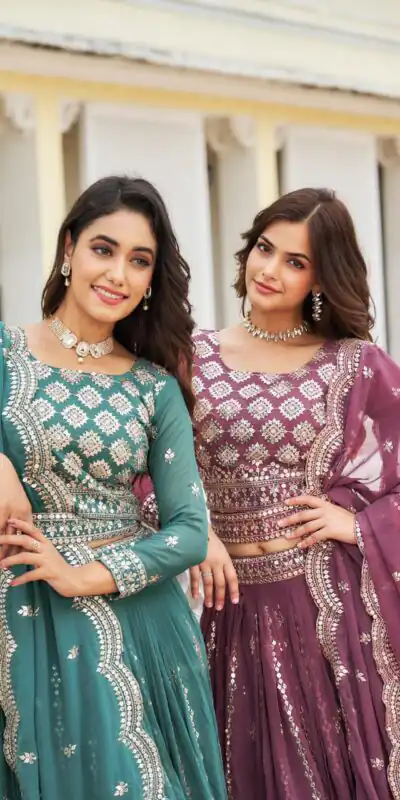 Purple Georgette Sequence Work Lehenga Choli | Lehenga, Bollywood Lehenga, Creative Lehenga, Designer Lehenga, Embroidered Lehenga, Party Wear Lehenga
