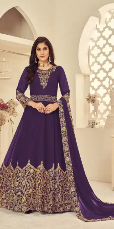 Purple Georgette Stone Work Salwar Suit | Jump Suits, Salwar suit, Casual Suits, Creative suits, Designer Suits, Palazzo Suits, Party Wear Suits, Patiala Suits, Straight Suits