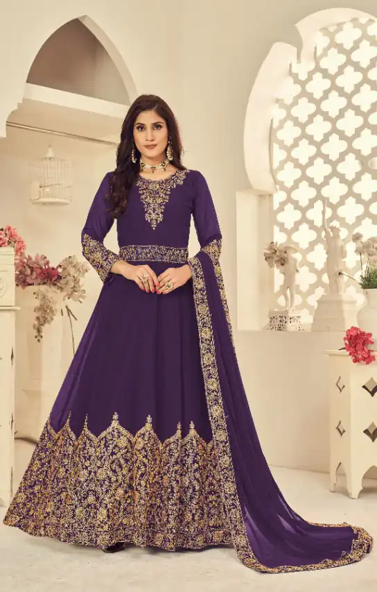 Purple Georgette Stone Work Salwar Suit | Jump Suits, Salwar suit, Casual Suits, Creative suits, Designer Suits, Palazzo Suits, Party Wear Suits, Patiala Suits, Straight Suits