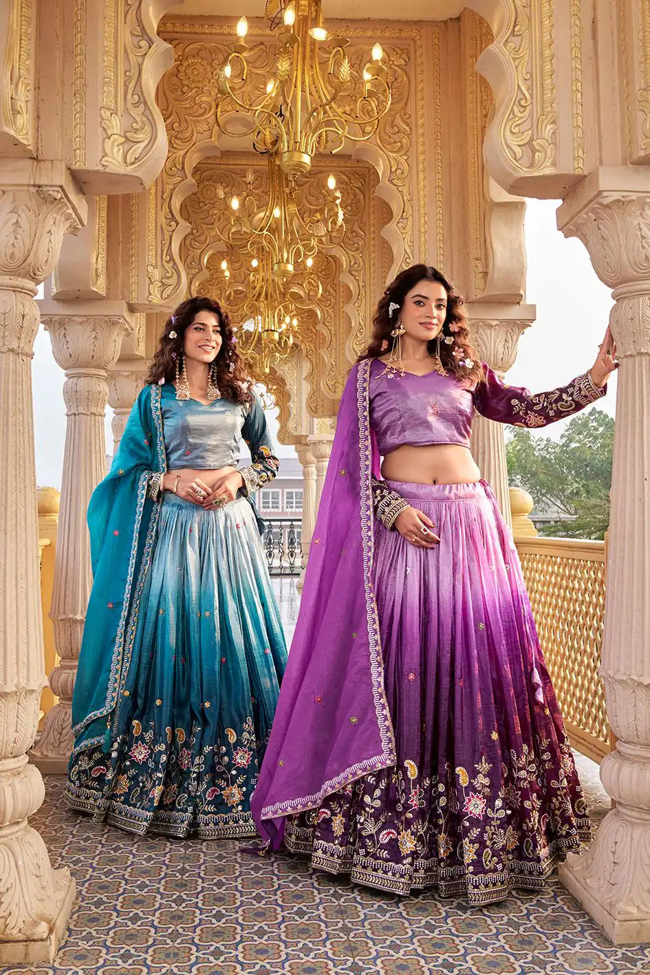 Purple Gold Crush Embroidery Work Lehenga Choli | Lehenga, Bollywood Lehenga, Creative Lehenga, Designer Lehenga, Embroidered Lehenga, Party Wear Lehenga