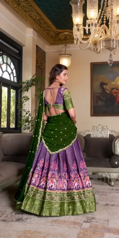 Purple Kanchipuram Embroider Lehenga Choli | Lehenga, Bollywood Lehenga, Creative Lehenga, Designer Lehenga, Embroidered Lehenga, Party Wear Lehenga