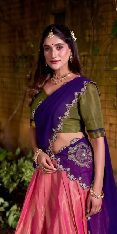 Purple Kanchipuram Weaving Lehenga Choli | Lehenga, Bollywood Lehenga, Creative Lehenga, Designer Lehenga, Embroidered Lehenga, Party Wear Lehenga