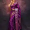 Purple Lichi Silk Jacquard Rich Pallu Saree | Sarees, Bollywood Sarees, Creative Sarees, Designer Sarees, Embroidered Sarees, Ethnic Saree, Modern Digital sarees, Party Wear Sarees