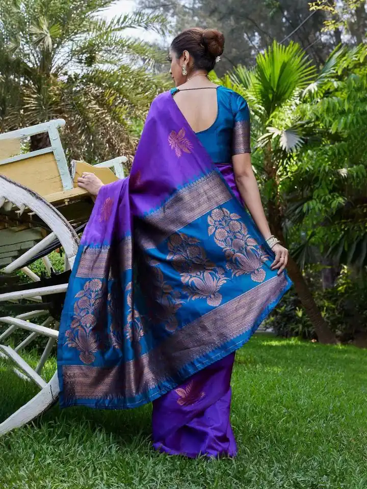 Purple Lichi Silk Lace Border Saree | Sarees, Bollywood Sarees, Creative Sarees, Designer Sarees, Embroidered Sarees, Ethnic Saree, Modern Digital sarees, Party Wear Sarees