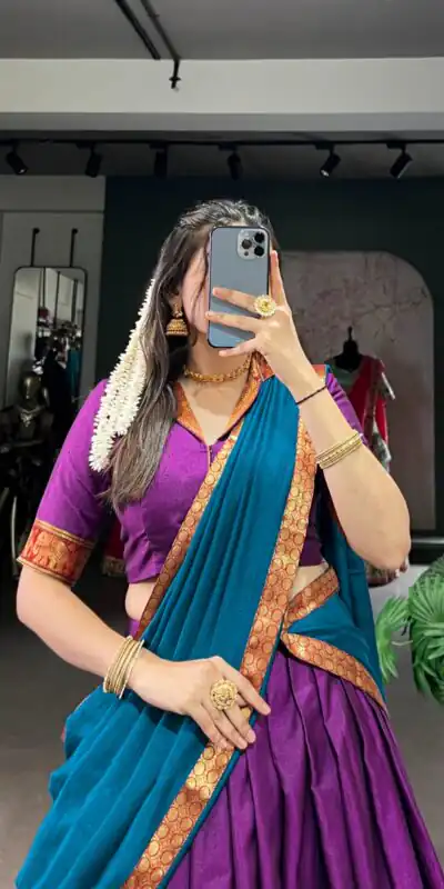 Purple Narayan Pet Zari Weaving Lehenga Choli | Lehenga, Bollywood Lehenga, Creative Lehenga, Designer Lehenga, Embroidered Lehenga, Party Wear Lehenga