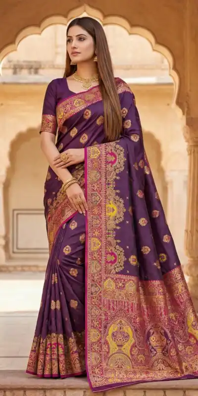 Purple Paithani Silk Woven Border Work Saree | Sarees, Bollywood Sarees, Creative Sarees, Designer Sarees, Embroidered Sarees, Ethnic Saree, Modern Digital sarees, Party Wear Sarees